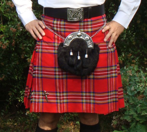 50 cm EU40 UK12 Kilt/falda escocesa hasta la rodilla mujer - Royal Stewart 20 Tartanista 
