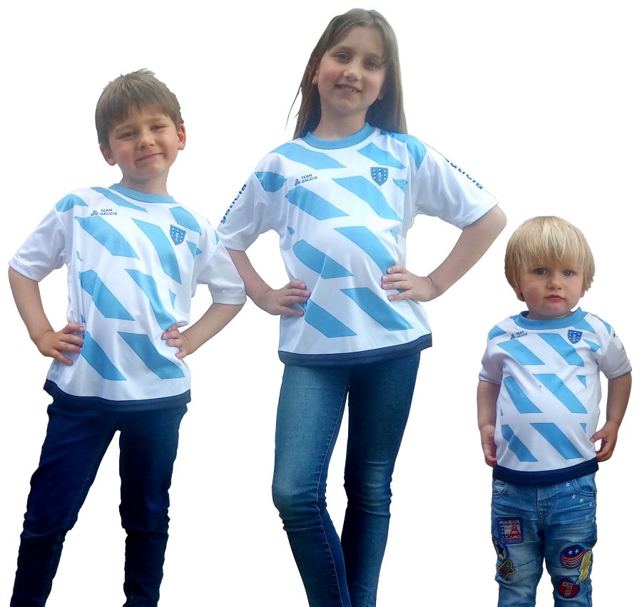 Camiseta gallega de fútbol para niños